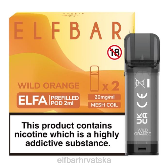 Elf Bar 5000 - ELFBAR elfa napunjena kapsula - 2 ml - 20 mg (2 pakiranja) 8D4H133 divlja naranča