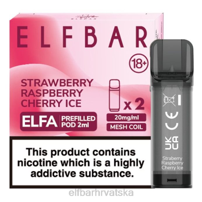 Elf Bar Punjenje - ELFBAR elfa napunjena kapsula - 2 ml - 20 mg (2 pakiranja) 8D4H129 jagoda malina višnja led