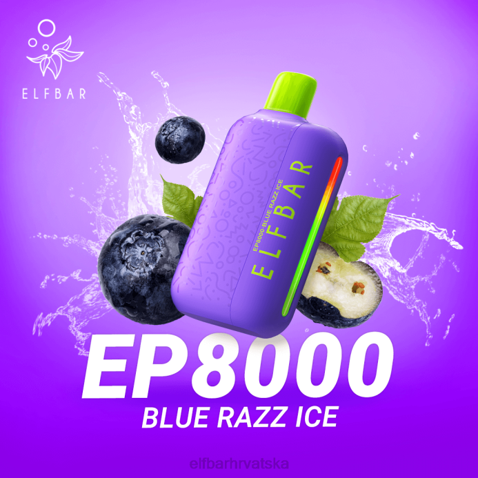 Elf Bar 1500 - ELFBAR jednokratni vape novi ep8000 puffs 8D4H367 plavi razz led